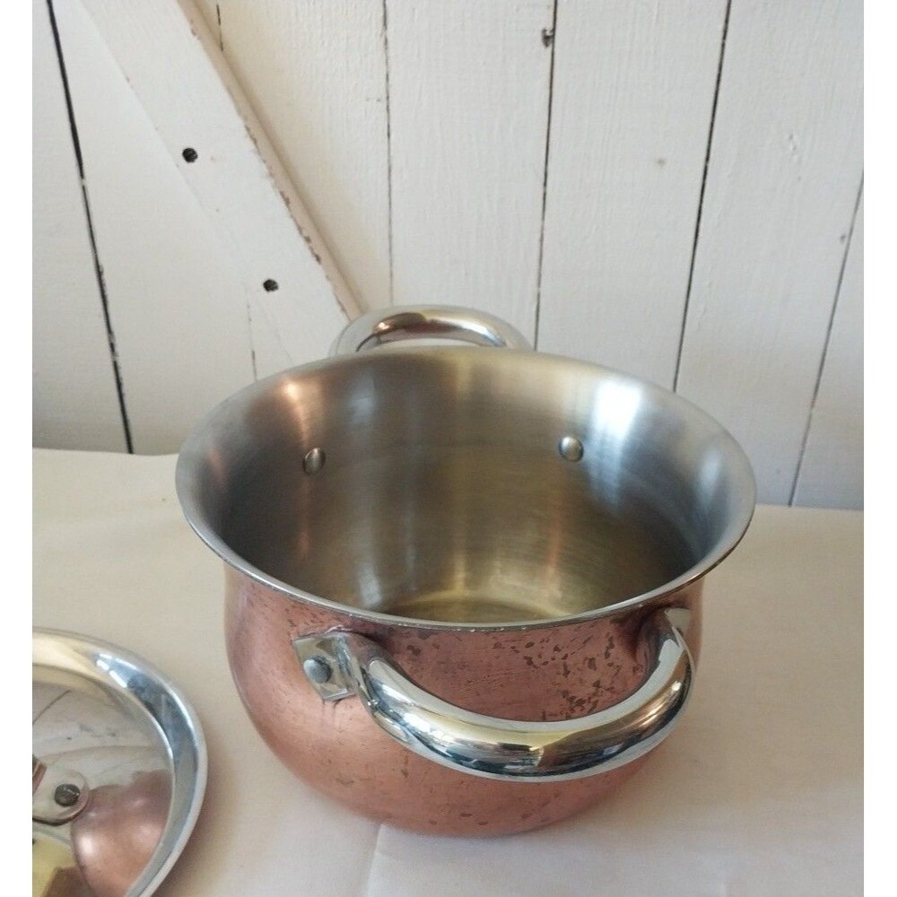 La Sera Cookware Copper Kettle/Pot Collection De Luxe Copper Triply w/Lid - Picture 7 of 15